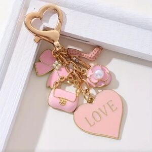 Pink High Heel Bag Charm Keychain